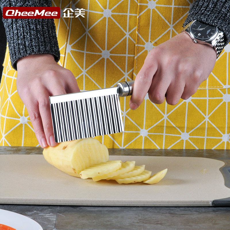 304 stainless steel potato knife wave knife Wolf tooth strip cutter Vegetable cutter corrugated knife cutting fancy fries knife