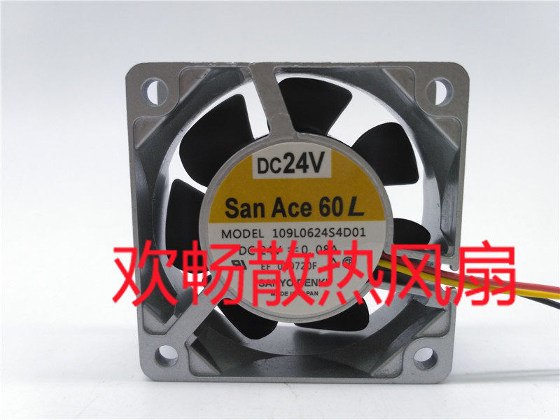 DC24V San Ace 60L 109L0624S4D01 24V 0 08A 6cm aluminum frame cooling fan