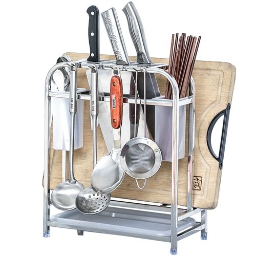 Универсальная разделочная доска из нержавеющей стали, нож, система хранения