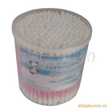 P037B plastic cylinder cotton stick 12 up plastic cotton stick large barrel double head cotton stick RMBtwo store goods