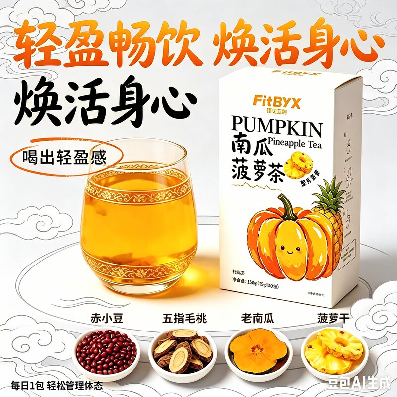 Foresee Five Moments Pumpkin Pineapple Tea Five Finger Peach Red Bean Health Tea Celebrity-Approved Instant Healthy Tea Bags