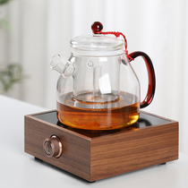 Solid wood electric ceramic stove tea stove mini mute small electromagnetic German household glass cooking silver pot tea stove