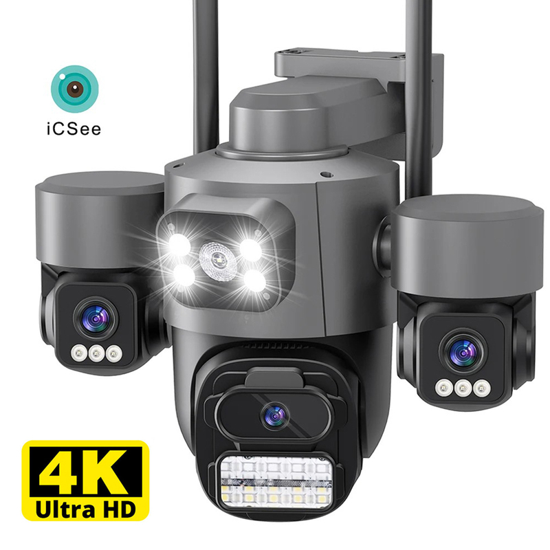 CC-TV ICsee 4K Triple Lens WiFi Security Camera Home Audio