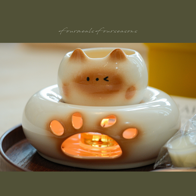 Cat Claw Aromatherapy Burner Gift Box Incense Brick Siamese Cat Cute Aromatherapy Candle Wax Block Girl's Birthday Gift for Best Friend Cat Claw Aromatherapy Burner Gift Box Incense Brick Siamese Cat Cute Aromatherapy Candle Wax Block Girl's Birthday Gift for Best Friend