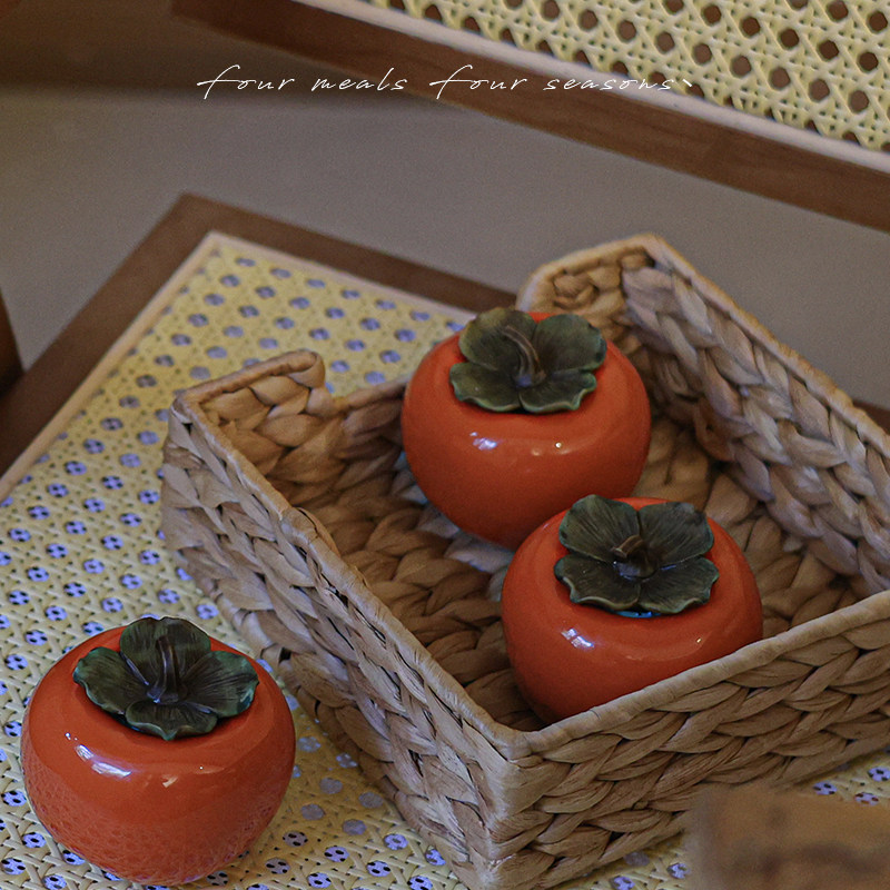 "Shengsheng Persimmon" fourmealsfourseasons Aromatherapy Candle Pot Female Birthday Gift Wan Persimmon Ruyi