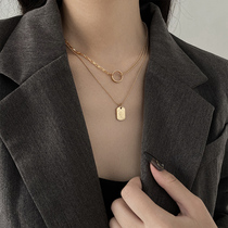Chow Tai Fook Huanmei European and American retro portrait wearing necklace female ins tide hip hop niche design sense choker