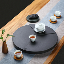 Seeking Wujinshi Dry Foam Bench Natural Stone Round Small Number Home Tea Sea Kungfu Tea Meditation Stone Tea Tray