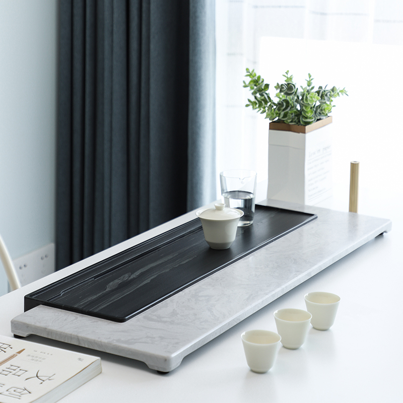 Looking for a minimalist light lavish home marble tea tray Whole Natural Stone Teatai U Jinshi Drain Tea House Tea Sea