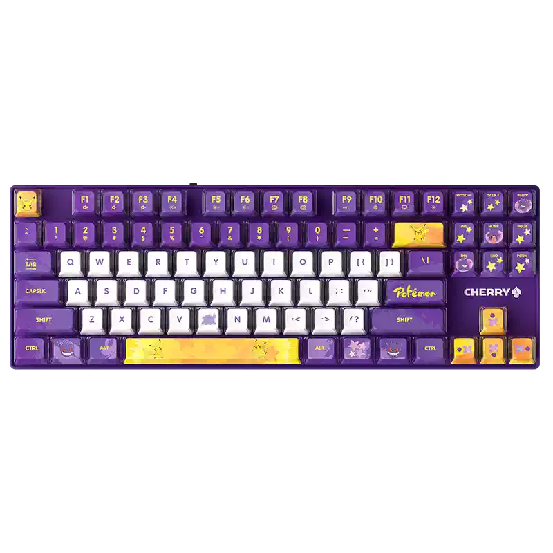 CHERRY MX8.2三模無線機械鍵盤寶可夢耿鬼聯名RGB彩光XAGA曜石版