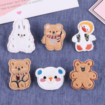 Cute cartoon animal crooked duck embroidery patch clothes repair hole bag decoration patch Joker self-adhesive cloth