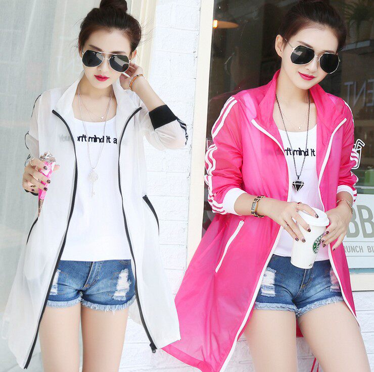 Summer outdoor beach wear ultra-thin transparent women breathable UV sun protection clothing Skin clothing air conditioning clothing Korean version of women