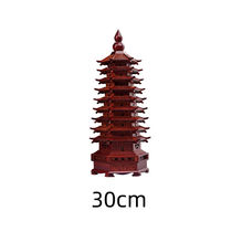 Muxin rattan rosewood solid wood nine-story Wenchang tower desk study entrance hall wood carving ornaments business gifts mahogany week
