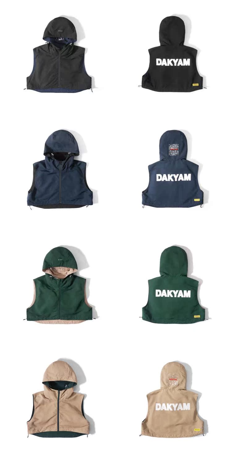 DAKYAM 2018AW nửa tương phản hai màu với áo khoác trùm đầu - Áo gió thể thao áo gió mỏng