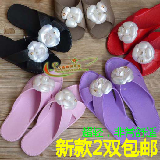 South Korea Import Slippers Women Summer Mountain Tea Flowers Home Interior Exterior Wearing Home Bathroom Slippers Light Comfort Fashion