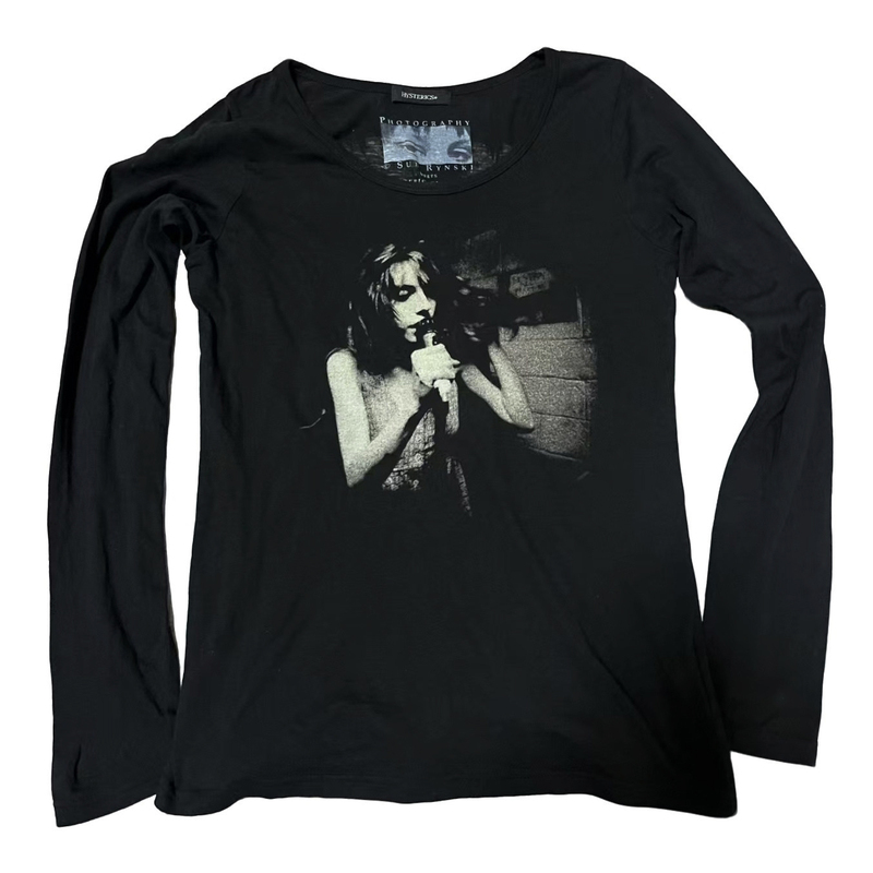 Hysteric Glamor Band Rock Black Printed Long-Sleeved T-Shirt Hysteric Glamor Unisex Style