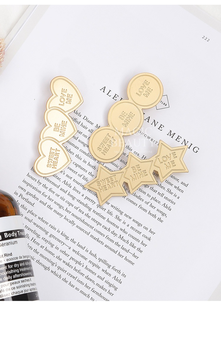Nhật Bản ins kim loại kẹp tóc cô gái mát mẻ tình yêu clip bangs clip cá tính ngôi sao tóc đỏ thẻ mũ - Phụ kiện tóc kẹp tóc ngọc trai