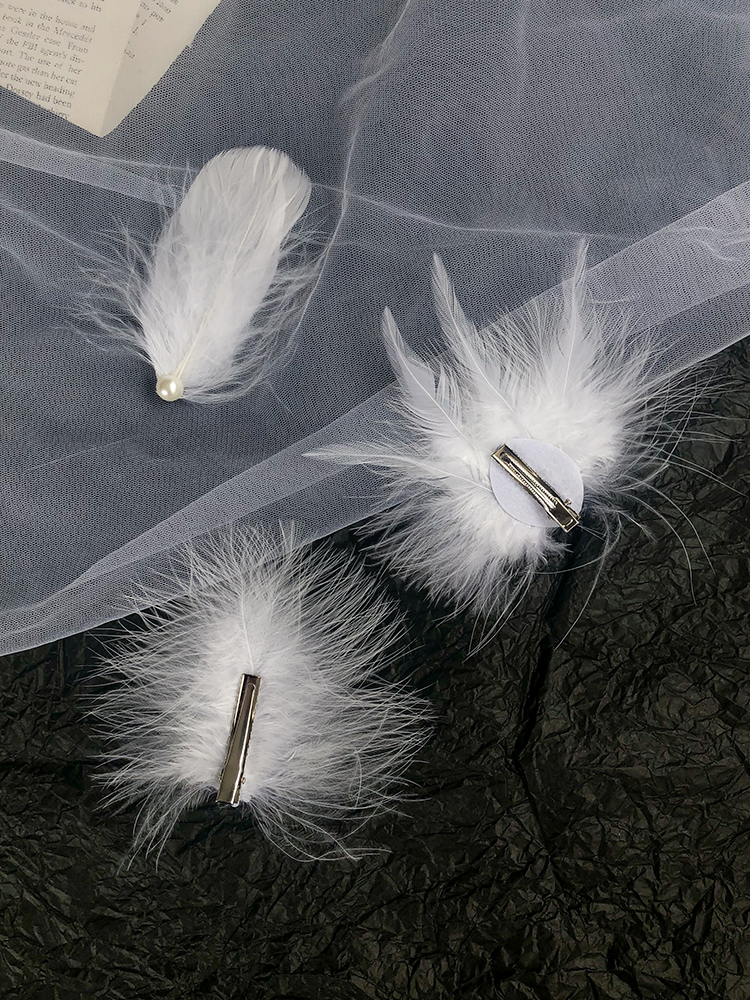Feather headdress hair Carson fairy fairy fairy hair clip side clip girl Japanese cute ancient style hanfu hair accessories