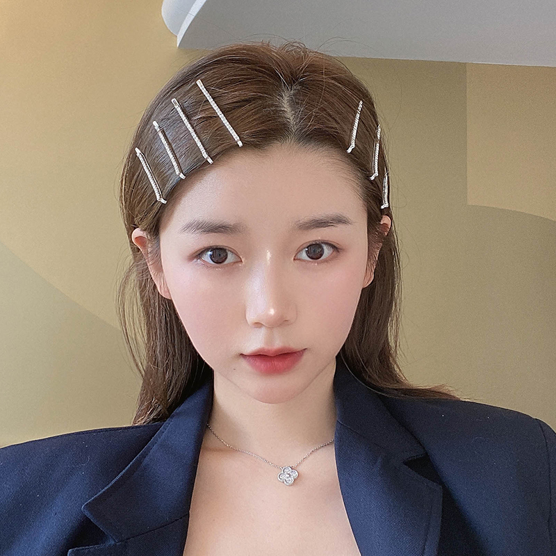 jennie the same rhinestone hair card word clip simple net red card edge clip hair clip headdress hair clip women's summer