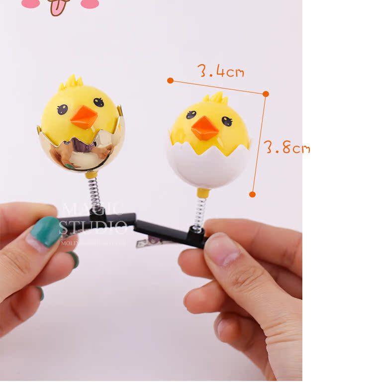 Bán dễ thương tạo tác dễ thương kẹp tóc chick top clip đèn pha sáng phụ kiện tóc sáng bóng màu vàng gà trẻ em kẹp tóc