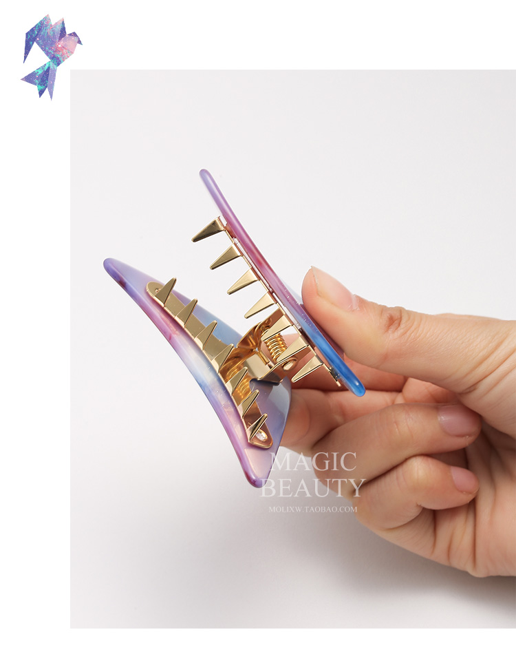 Cô gái mơ mộng đầy sao bầu trời kẹp tóc Acetate kẹp số trung bình thích bắt mũ nón Nhật Bản kẹp tóc buộc nửa - Phụ kiện tóc kẹp nơ bản to