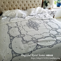 Overseas return full handmade collection Xiaoshan Wanwie silk lace Chaozhou cushion embroidery imported linen bed cover curtain