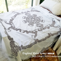 (Overseas return antique handmade collections) crystal yarn Chaozhou embroidery inlay Xiaoshan Wanyuan silk lace bed cover curtain