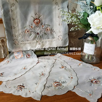 (Value foreign trade inventory) natural fiber hand embroidered American court wind pad cover cloth table flag