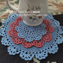 (Value old stock * thin line handmade crochet) neat and delicate crochet round pad * Two colors optional