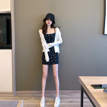 Socialites temperament set light mature style female spring and autumn 2020 new dress two-piece knitted cardigan foreign goddess