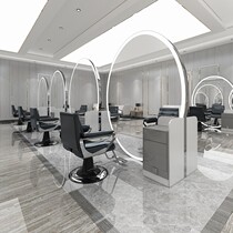 Hair salon private network red light shuang mian jing tai salon wall mirror barber shop floor-to-ceiling with cabinet dan mian jing tai