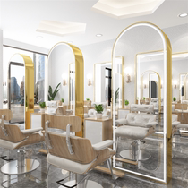 Barber shop dedicated double-sided mirror table Net red with lamp hanging wall single-sided mirror fashion simple full body double mirror