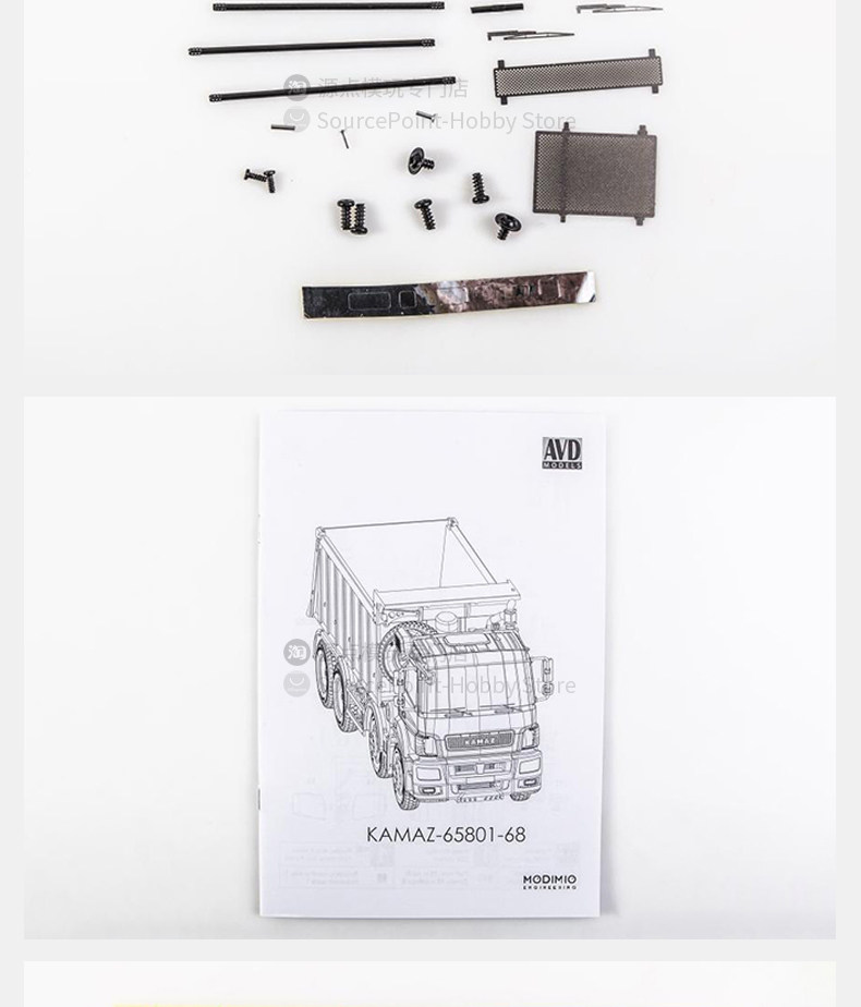 Модель машины 俄罗斯品牌1/43卡玛兹kamaz-65801-68自卸车合金拼装现货1659avd Other home