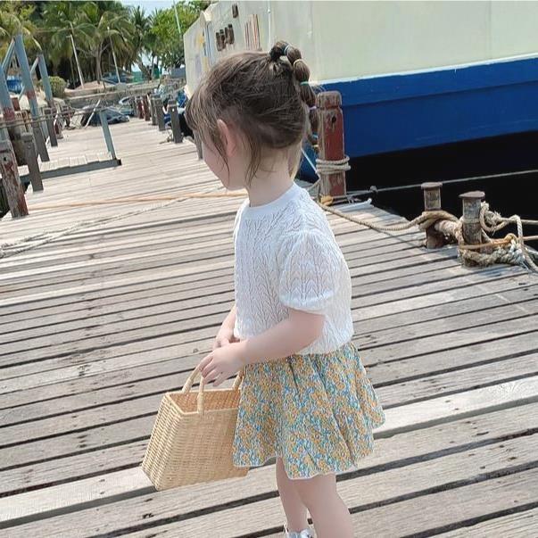 Girls suit Summer clothes 2022 new Korean version of the children Summer children Baby nets Red Fashion Two sets of skirts