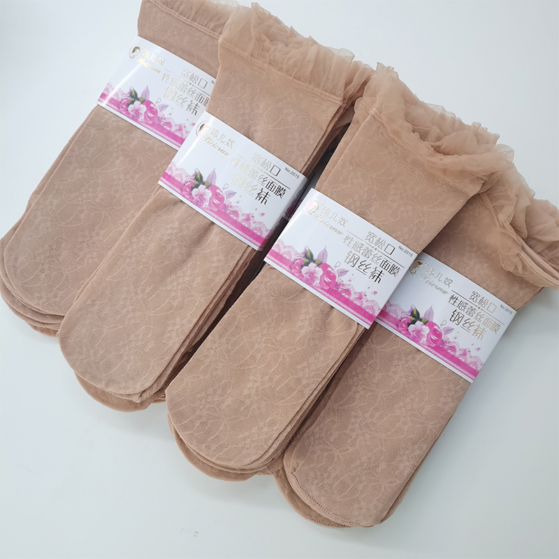Wholesale Wei'Ernu Internet Celebrity Lace Trim Stockings Summer Loose Socks Printed Hollow Transparent Short Socks Non-Slip Stockings Wholesale Wei'Ernu Internet Celebrity Lace Trim Stockings Summer Loose Socks Printed Hollow Transparent Short Socks Non-Slip Stockings