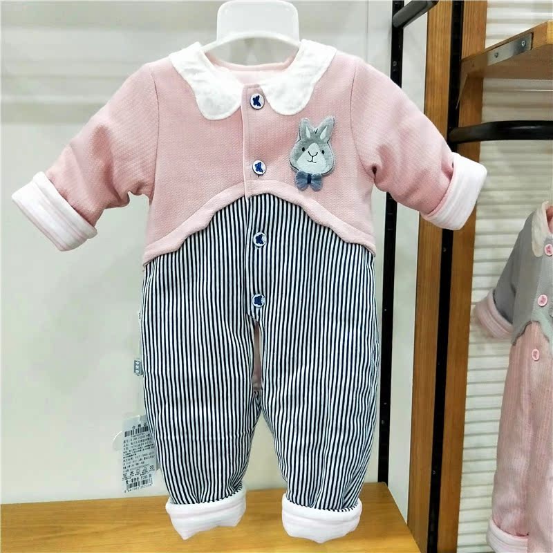 乐 吉瑞 2018 thu đông mới bé cotton mỏng một mảnh cotton nữ dễ thương romper - Áo liền quần quần áo trẻ em 10 tuổi