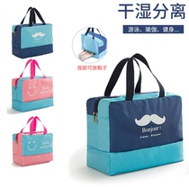 Fashion travel bag Duffel bag Clothing packaging Clothing bag can be set trolley bag Portable large swimming bag Wet and dry bag