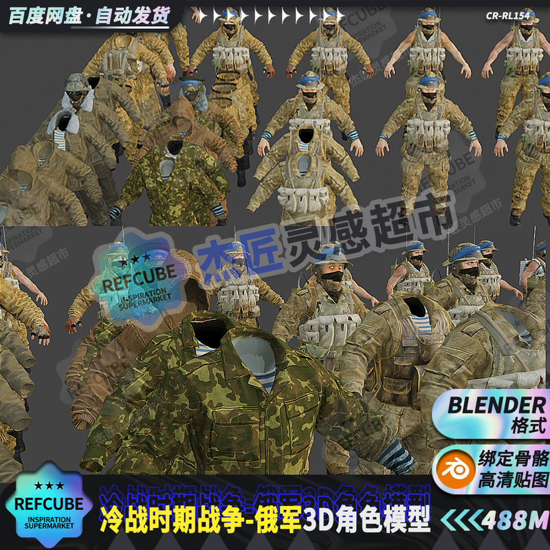 3D Model Collection of Russian Military Equipment from the Cold War Era, Blender with Skeleton Rigging, Soldier Modeling Reference 3D Model Collection of Russian Military Equipment from the Cold War Era, Blender with Skeleton Rigging, Soldier Modeling Reference