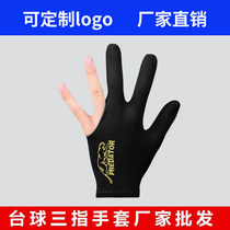 Billiard gloves wholesale billiard room special three-finger gloves high-end mens and womens left and right fingerless gloves supplies