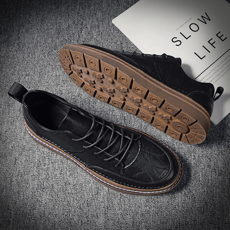 Martin boots Men's low helping men's shoes 2022 Spring new Inron small leather shoes men's casual leather shoes Martin shoes