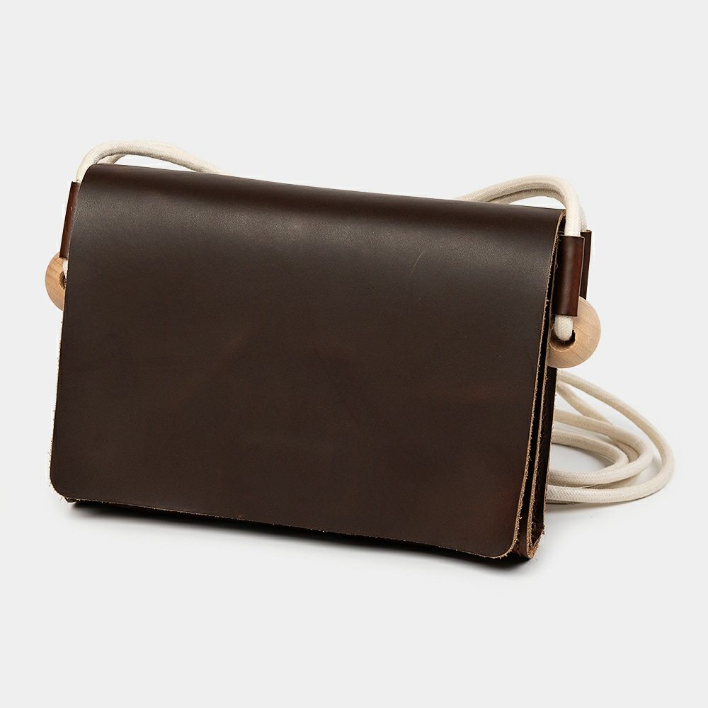 No name handmade original crazy horse leather handmade small satchel female simple and versatile shoulder bag messenger bag literary style