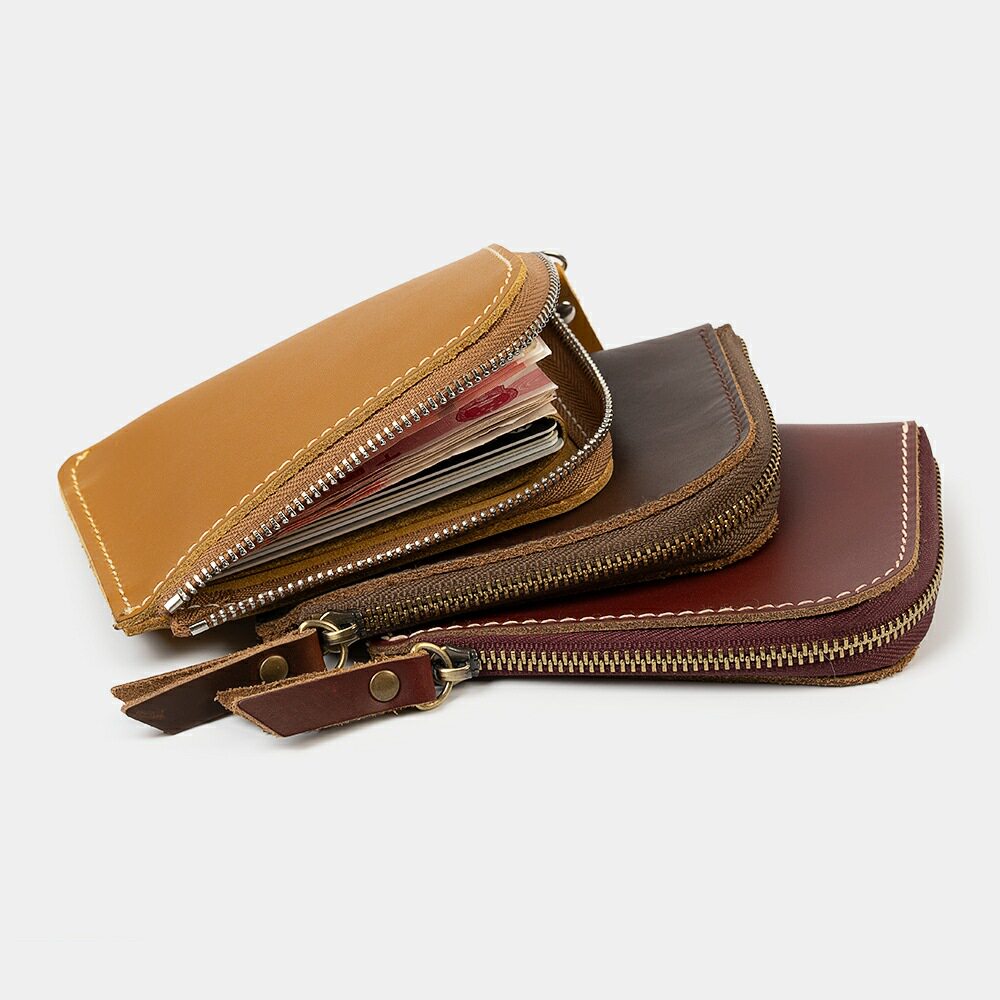 No name hand-made driver's license wallet card bag all-in-one women's small square bag zipper wallet short men's multi-function