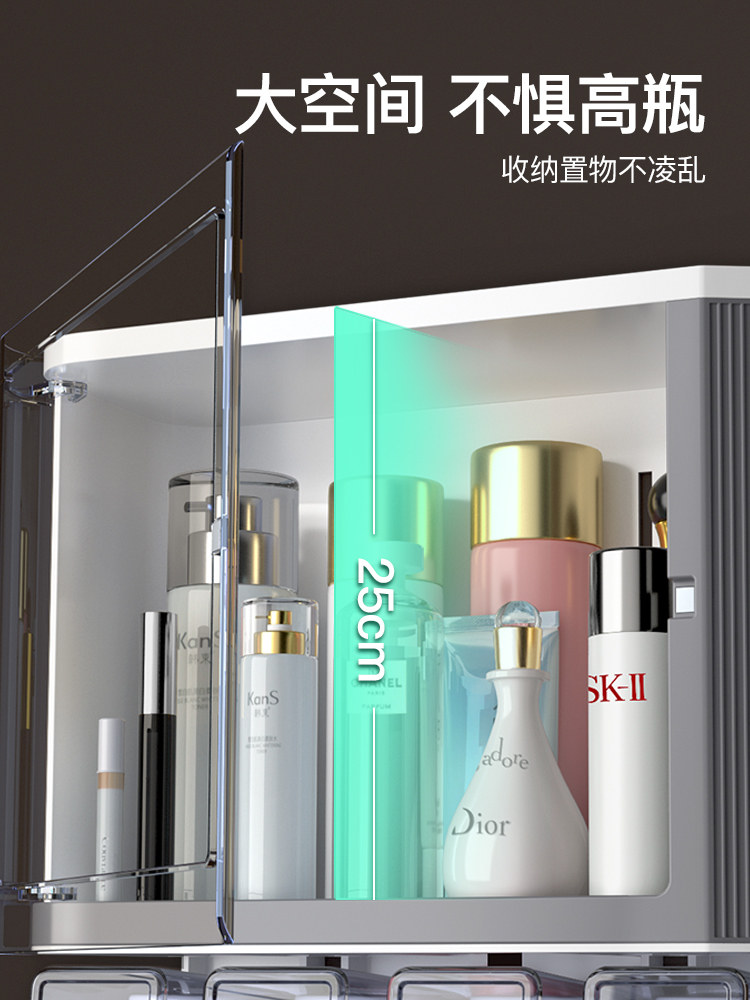 Toothbrush shelf Powder room hole-free wall-mounted bathroom sink Cosmetic tooth cup storage layer shelf