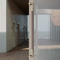 Modern double-open glass door handle hotel villa solid wood door stainless steel thickened handle golden long handle push