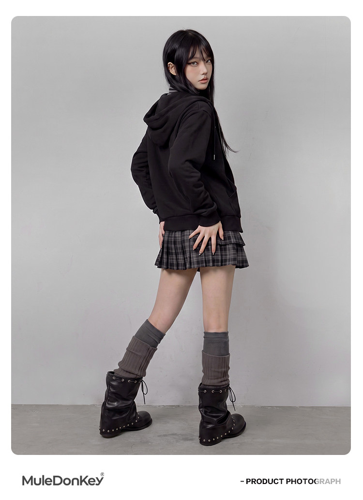 Mule Donkey PU Studded Round-Toe Western Ankle Boot