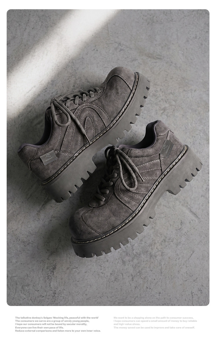 Mule Donkey Gray Suede Platform Derby