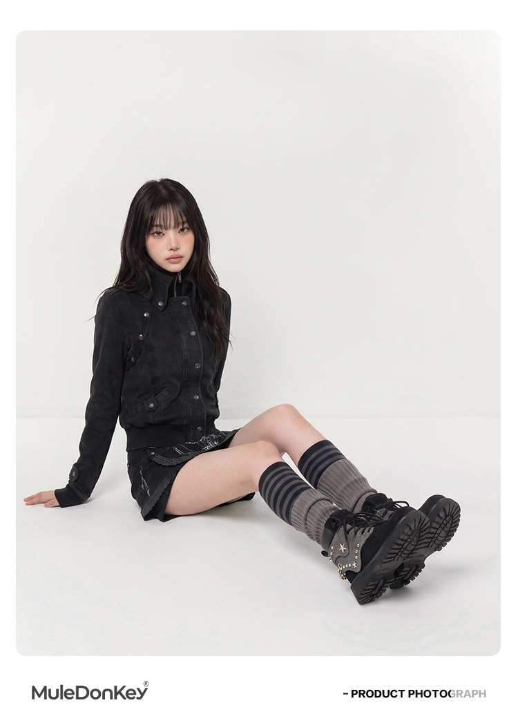 Mule Donkey Retro Lace-Up Platform Martin Boot