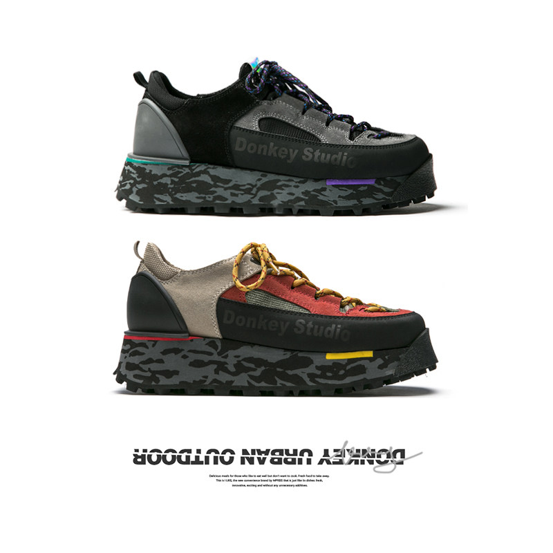 Multi-mouthed donkey Donkey hit color sponge cake thick bottom all-match casual board shoes net red super hot dad shoes men ins tide