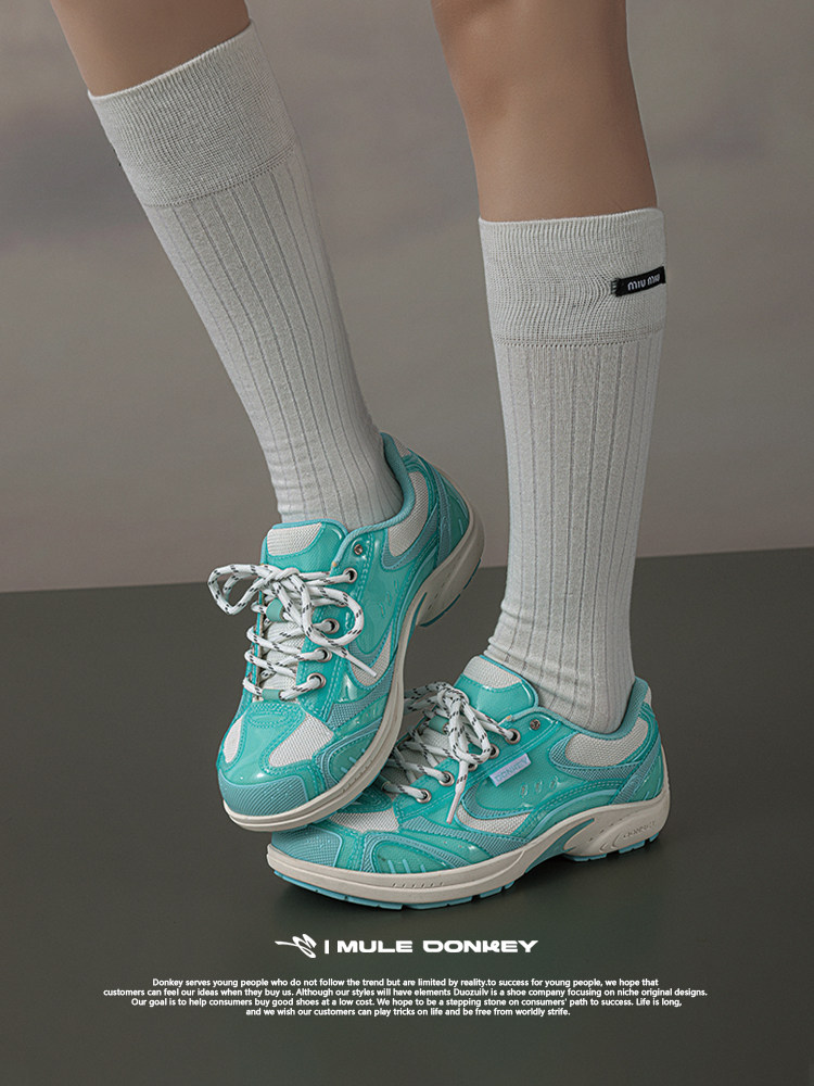 Donkey Donkey Ice Blue Green Sports Shoes Women's Spring Arch Support Shoes Casual Outdoor Moral Training Shoes