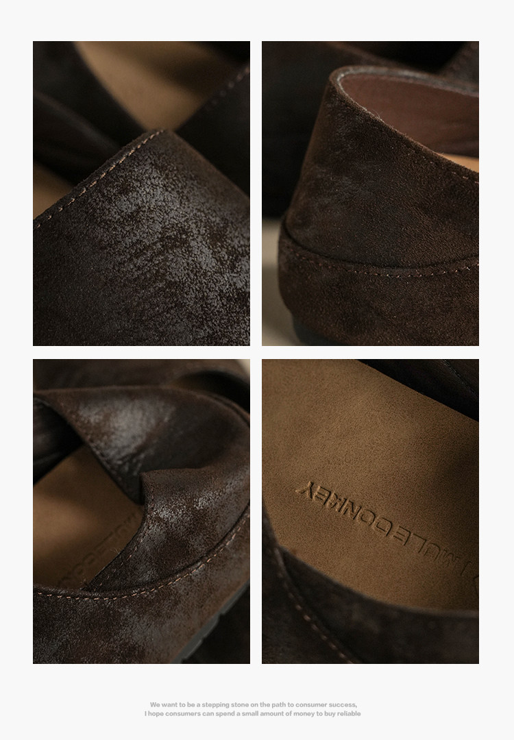 Mule Donkey Suede Closed-Toe Thick-Sole Mule