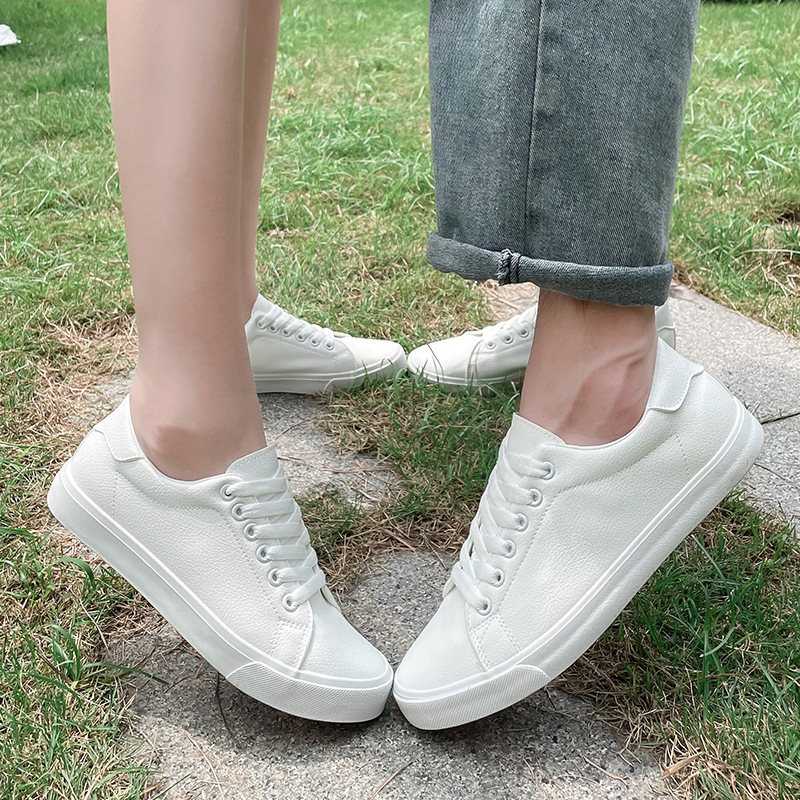 White Sneakers for Men and Women, Leather Surface, Soft Sole, Pure White, Sports Casual Sneakers, Youth Student Shoes, Large Size Shoes